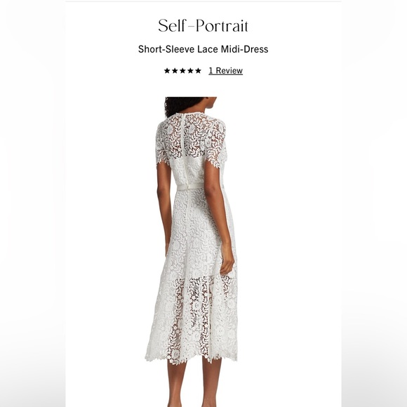 Self Portrait short-sleeve lace midi dress - Picture 3 of 8